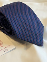 Load image into Gallery viewer, Limited - 2 Left | Men’s Japanese Cotton Necktie in Blue and Brown Houndstooth