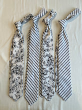 Load image into Gallery viewer, Men’s Necktie in Black and White Stripe