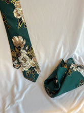 Load image into Gallery viewer, Limited | Men’s Necktie in Hunter Green and Taupe Floral