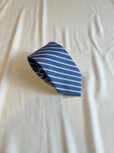 Load image into Gallery viewer, Men’s Necktie in Blue and White Stripe