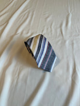 Load image into Gallery viewer, Men’s Necktie in Blue and Yellow Linen Stripe