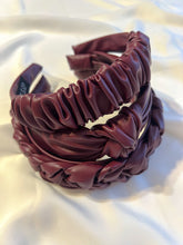 Load image into Gallery viewer, Berry Pleather Headbands | Burgundy Pleather Headbands | Limited Collection