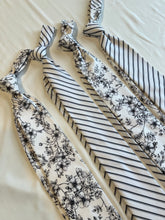 Load image into Gallery viewer, Men’s Necktie in Black and White Stripe
