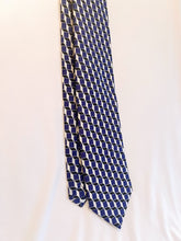 Load image into Gallery viewer, Limited | Men’s Silk Necktie in Black and Blue Geometric Cube