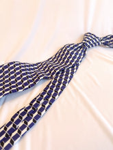 Load image into Gallery viewer, Limited | Men’s Silk Necktie in Black and Blue Geometric Cube