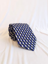 Load image into Gallery viewer, Limited | Men’s Silk Necktie in Black and Blue Geometric Cube