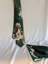 Load image into Gallery viewer, Limited | Men’s Necktie in Hunter Green and Taupe Floral
