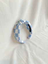 Load image into Gallery viewer, Light Blue and White Check Headbands | Spring Collection