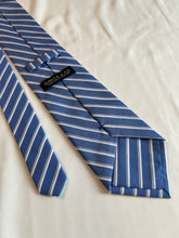 Load image into Gallery viewer, Men’s Necktie in Blue and White Stripe