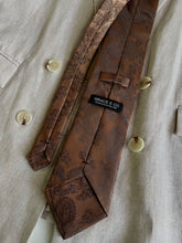 Load image into Gallery viewer, Men’s Necktie in Copper and Black Paisley