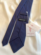 Load image into Gallery viewer, Limited - 2 Left | Men’s Japanese Cotton Necktie in Blue and Brown Houndstooth