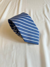 Load image into Gallery viewer, Men’s Necktie in Blue and White Stripe