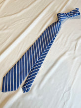 Load image into Gallery viewer, Men’s Necktie in Blue and White Stripe