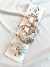 Load image into Gallery viewer, Set of Four Sparkle Pastel Flower Hair Barretes