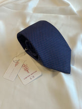 Load image into Gallery viewer, Limited - 2 Left | Men’s Japanese Cotton Necktie in Blue and Brown Houndstooth