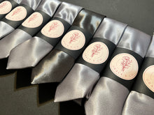 Load image into Gallery viewer, Men’s Satin Necktie in Silver | Classic Solid Light Gray Tie