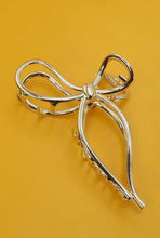 Load image into Gallery viewer, Silver and Gold Metal Bow Claw Clips | Hair Ribbon Claw Clip