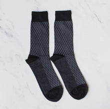 Load image into Gallery viewer, Men’s Dress Socks in Cube Texture