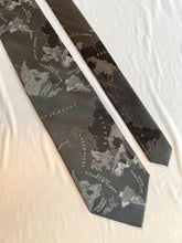 Load image into Gallery viewer, Men’s Necktie in Steel Atlas | Silver Gray Map Tie