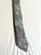 Load image into Gallery viewer, Men’s Necktie in Steel Atlas | Silver Gray Map Tie