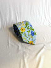 Load image into Gallery viewer, Limited - 2 Left | Men’s Necktie in Blue And Yellow Floral Paisley