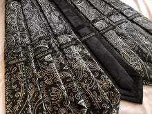 Load image into Gallery viewer, Men’s Satin Necktie in Black and White Paisley
