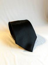 Load image into Gallery viewer, Men’s Satin Necktie in Black | Classic Solid Black Tie