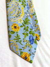 Load image into Gallery viewer, Limited - 2 Left | Men’s Necktie in Blue And Yellow Floral Paisley