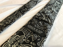 Load image into Gallery viewer, Men’s Satin Necktie in Black and White Paisley