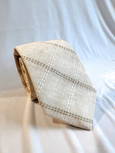 Load image into Gallery viewer, LIMITED Men’s Necktie in Linen Sand | Beige Windowpane Necktie