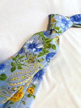 Load image into Gallery viewer, Limited - 2 Left | Men’s Necktie in Blue And Yellow Floral Paisley