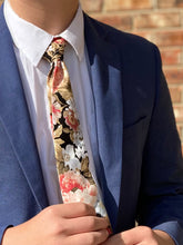 Load image into Gallery viewer, Boy’s Cotton Necktie in Neutral Floral