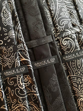 Load image into Gallery viewer, Men’s Satin Necktie in Black and White Paisley