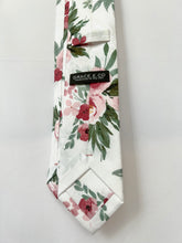 Load image into Gallery viewer, Men’s Necktie in Mauve and Sage Floral on White
