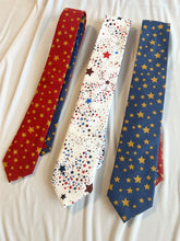 Load image into Gallery viewer, Boy’s Cotton Necktie in Patriotic Stars