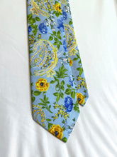 Load image into Gallery viewer, Limited - 2 Left | Men’s Necktie in Blue And Yellow Floral Paisley