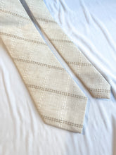 Load image into Gallery viewer, LIMITED Men’s Necktie in Linen Sand | Beige Windowpane Necktie