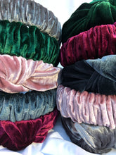 Load image into Gallery viewer, Charcoal Blue Velvet Headbands