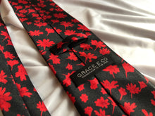 Load image into Gallery viewer, Limited | Men’s Satin Tie in Black and Red Floral