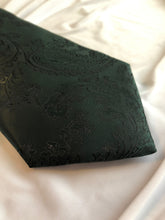 Load image into Gallery viewer, Men’s Necktie in Hunter and Black Paisley