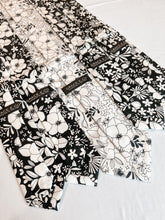 Load image into Gallery viewer, Necktie in Black and White Floral Anemone | Black