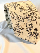 Load image into Gallery viewer, Last One | Men’s Necktie in Black And Beige Floral Linen | Limited