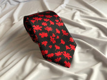 Load image into Gallery viewer, Limited | Men’s Satin Tie in Black and Red Floral