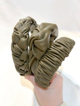 Load image into Gallery viewer, Olive Pleather Headband | Army Green Pleather Headband