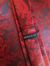 Load image into Gallery viewer, Men’s Tie in Red Paisley