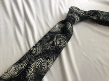 Load image into Gallery viewer, Men’s Necktie in Black and White Paisley