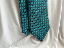 Load image into Gallery viewer, Men’s Necktie in Black and Teal Tile