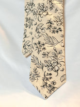 Load image into Gallery viewer, Last One | Men’s Necktie in Black And Beige Floral Linen | Limited