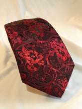 Load image into Gallery viewer, Men’s Tie in Red Paisley Floral