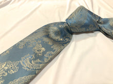 Load image into Gallery viewer, Men’s Tie in Blue and Gold Paisley